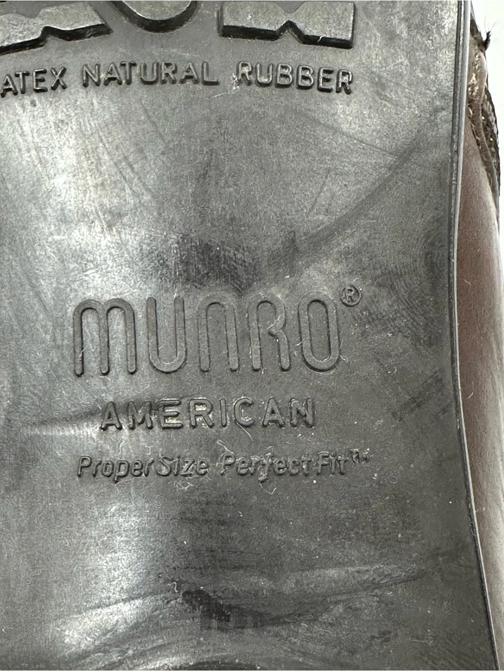 Munro American Brown Leather Side Zip Comfort Shoes Made USA Women 7.5 SS